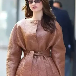 Lily James Good Morning America Brown Blazer
