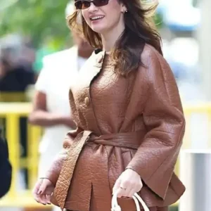 Lily James Good Morning America Brown Blazer