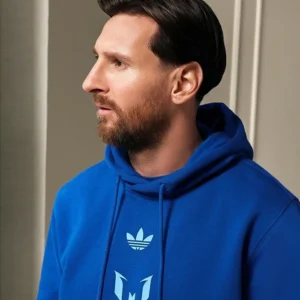 Lionel Messi Adidas Blue Hoodie Front