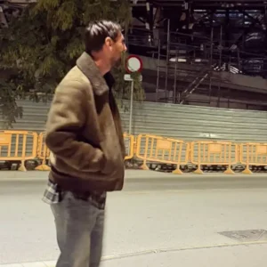 Lionel Messi Brown Leather Jacket