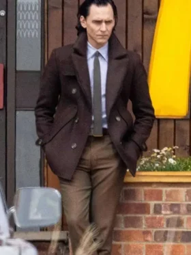 Loki S02 Tom Hiddleston Brown Peacoat