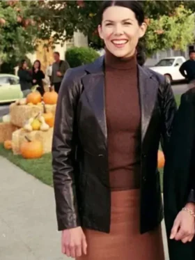 Lorelai Gilmore Gilmore Girls Black Leather Blazer
