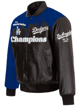 Los Angeles Dodgers 2025 World Series Champions Leather Jacket Back