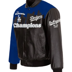 Los Angeles Dodgers 2025 World Series Champions Leather Jacket Back