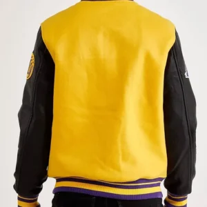 Los Angeles Lakers Mash Up Yellow and Black Varsity Jacket