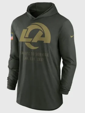 Los Angeles Rams 2025 Salute to Service Hooded Long-Sleeve T-Shirt