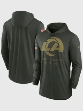 Los Angeles Rams 2025 Salute to Service Hooded Long-Sleeve T-Shirt