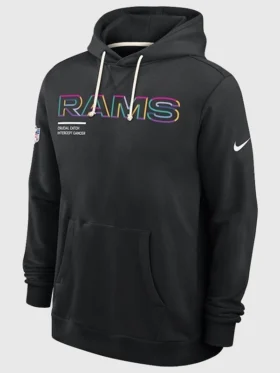 Los Angeles Rams Black Hoodie Front