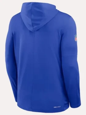 Los Angeles Rams Sideline Performance Hoodie T-Shirt BAck Look