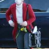 Lucy Hutton red coat The Hating Game