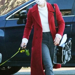 Lucy Hutton red coat The Hating Game