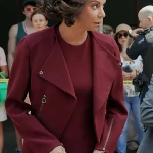 Mae Silver Boston Blue Maroon Jacket