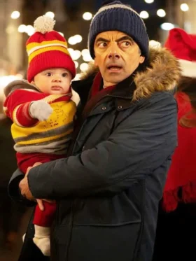 Man VS Baby S01 Rowan Atkinson Blue Parka Jacket