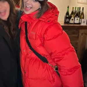 Margot Cat Person 2023 Red Puffer Jacket