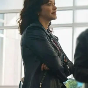 Maria Baez Boston Blue Black Leather Jacket