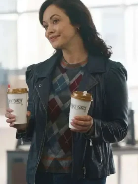 Maria Baez Boston Blue Black Leather Jacket