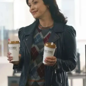 Maria Baez Boston Blue Black Leather Jacket