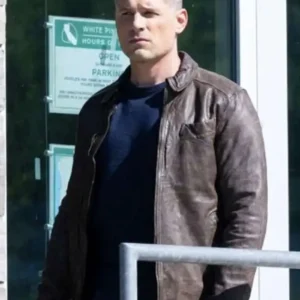 Matt Lauria Sheriff Country Brown Leather Jacket