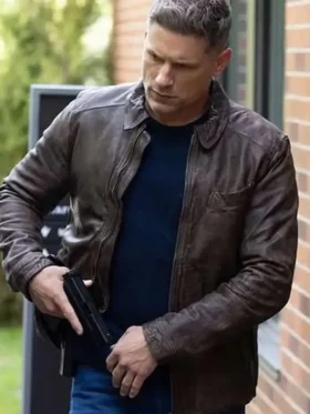 Matt Lauria Sheriff Country Brown Leather Jacket