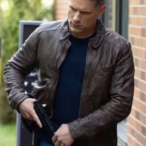 Matt Lauria Sheriff Country Brown Leather Jacket