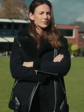 Maya Stern Fool Me Once S01 Shearling Leather Jacket Front Look