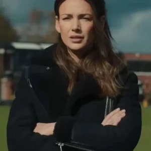 Maya Stern Fool Me Once S01 Shearling Leather Jacket Front Look