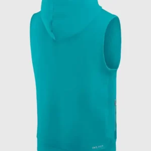 Miami Dolphins Sideline Sleeveless Hoodie Back Look