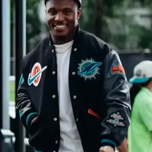 Alternative view of Malik Washington Rivalries Miami Dolphins Varsity Jacket