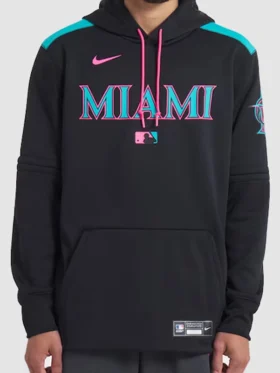 Miami Marlins Nike Black Hoodie Logo