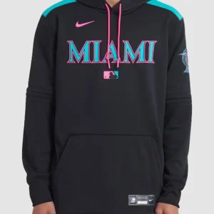 Miami Marlins Nike Black Hoodie Logo