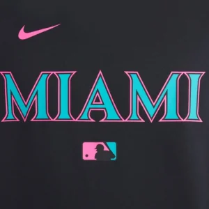 Miami Marlins Nike Black Hoodie Back