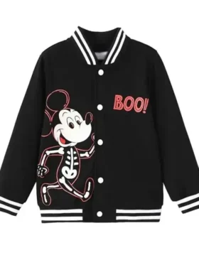 Mickey Mouse Skeleton Varsity Jacket Front look