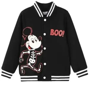 Mickey Mouse Skeleton Varsity Jacket Front look