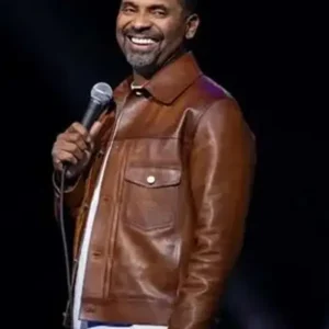 Mike Epps Brown Trucker Leather Jacket