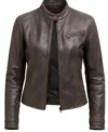 Morena Baccarin Sheriff Country Brown Leather Jacket