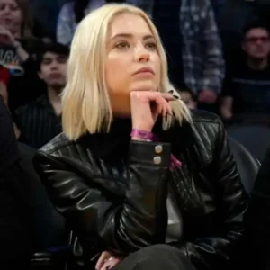NBA 2023 Ashley Benson Leather Jacket Front look