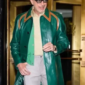 NYC 2025 Jeff Goldblum Green Leather Coat