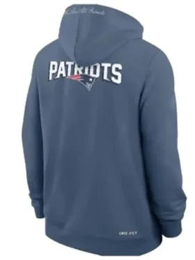 New England Patriots Nike Blue Hoodie Back