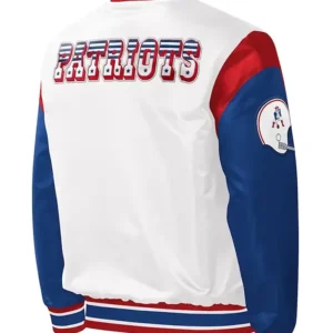 New England Patriots satin jacket white Back look