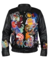 Basketball Megapatch Wool Leather Black Jacket