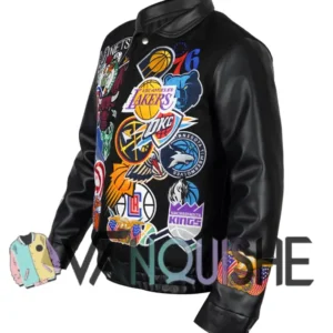 Basketball Megapatch Wool Leather Black Jacket