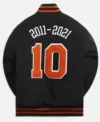 New York Knicks 10 Varsity Wool Black Jacket Back Look