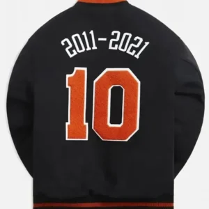 New York Knicks 10 Varsity Wool Black Jacket Back Look