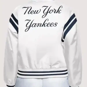 New York Yankees White Starter Varsity Jacket Back Look
