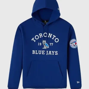 OVO x New Era x MLB Toronto Blue Jays Hoodie Front Look