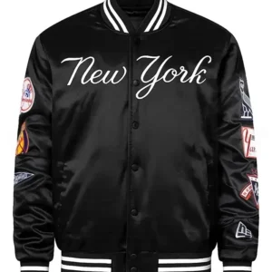 OVO x New Era x MLB Yankees Black Varsity Jacket Side