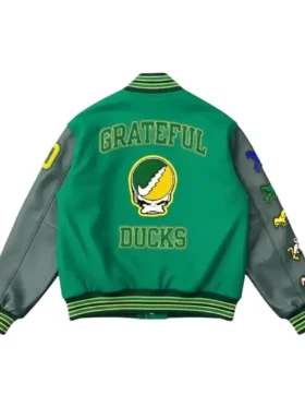 Oregon Grateful Ducks Letterman Jacket Back Look