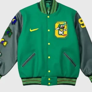 Oregon Nike Grateful Ducks Lettermen Jacket Front Look