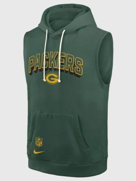 Packers Green Sleeveless Hoodie Front