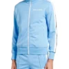 Palm Angels Track Taped Zip Up Blue Jacket